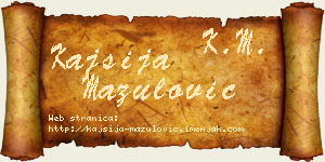 Kajsija Mazulović vizit kartica
